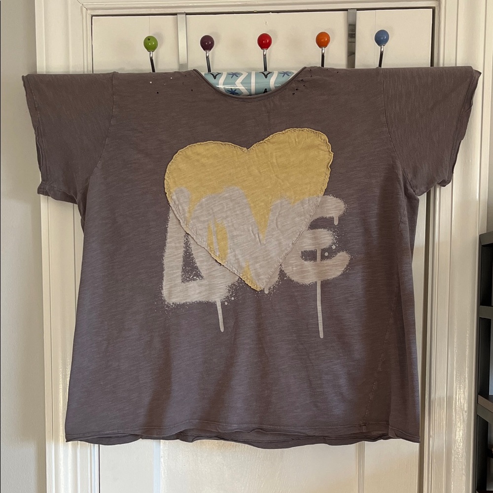 Magnolia Pearl Kids Love Graphic T-Shirt - Brown and Yellow